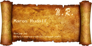 Maros Rudolf névjegykártya