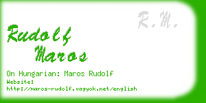 rudolf maros business card